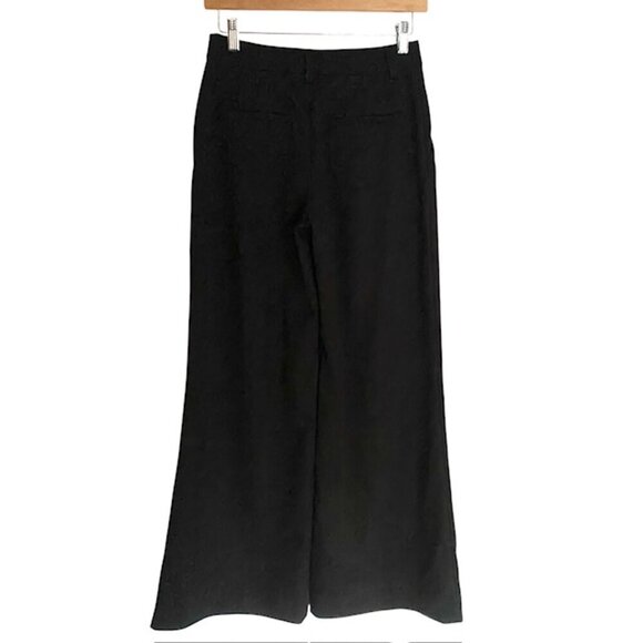 Reformation Black Wide Leg Pleated Pants 0 - Picture 3 of 5